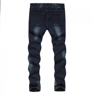 Men’s casual jeans 2021 winter new slim zipper decoration trousers with feet