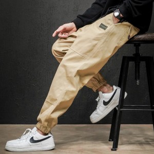 Men’s Casual Pants Fashion Stretch Waist Drawstring Cargo Pants