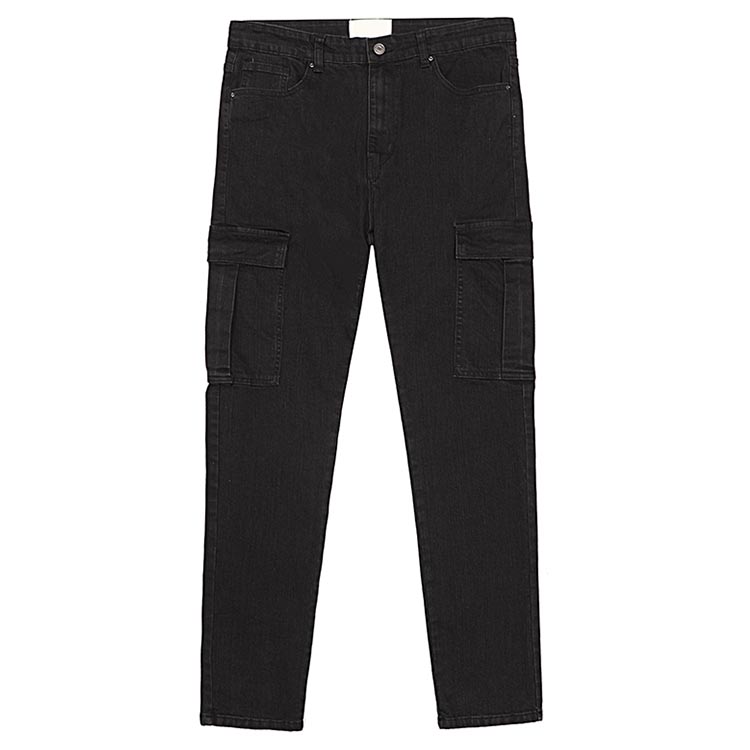 OEM/ODM Factory Striped Denim Jeans - China factory wholesale custom high street fashion stereoscopic clipping multi-pocket black men’s cargo jeans – Yulin