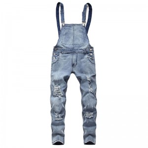Excellent quality Vintage Bootcut Jeans Mens - Chinese manufacturers high quality men ripped skinny adjustable denim overalls – Yulin