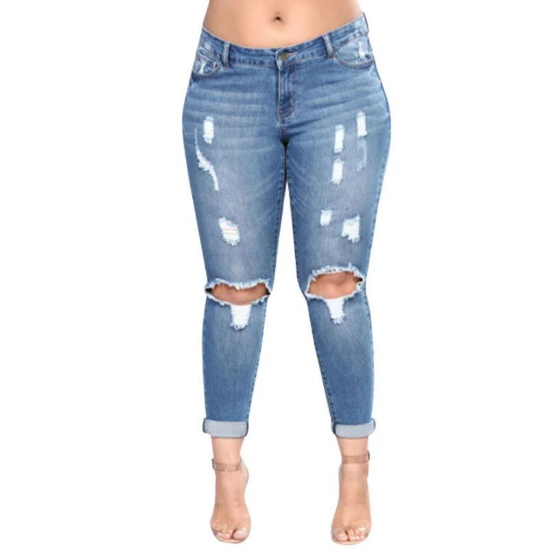 Fixed Competitive Price Holey Jeans Womens - Customized Lady Pants Women Denim Jeans – Yulin