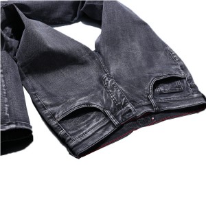 Manufacturer of China Men′s High-Quality Loose Straight Street Hip-Hop Bear Cartoon Stitching Jeans