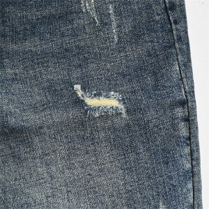 Nostalgic Restoring Ancient Ways Zipper Fly Slim Ripped Men’s Jeans