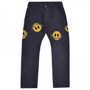 Popular logo individuality hip hop straight leg pants loose graffiti style printed jeans men
