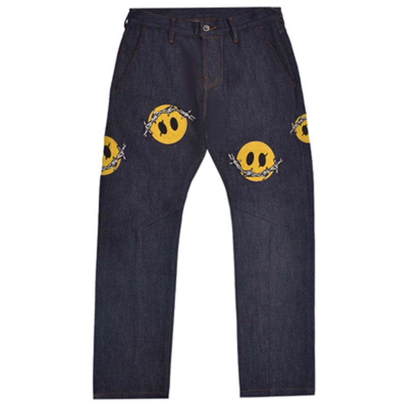 Professional Design Ripped Mom Jeans - Popular logo individuality hip hop straight leg pants loose graffiti style printed jeans men – Yulin