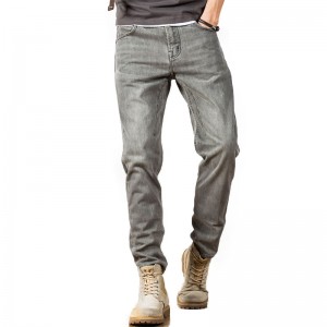 Good quality China Slim Fit Denim Pants Scratched Biker Distressed Stacked Jeans