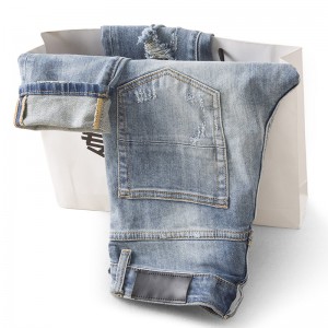 Popular Design hot Selling Wholesale Regular Ripped Highest High-Waist Mom Straight Jeans