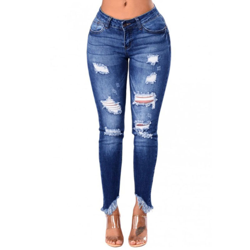 2021 wholesale price  Red Ripped Jeans Womens - Factory Price Women Denim skinny Jeans – Yulin