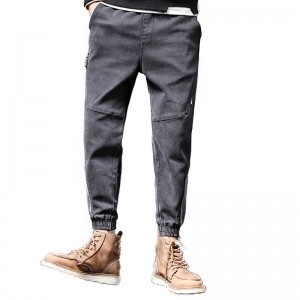 Fashion trend high quality biker jeans men reflective strip joint elastic trousers men’s jeans bulk wholesale custom