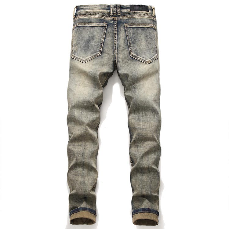 Factory For High Waisted Flared Jeans 70s - Fashion trend high quality wrinkled Joining together to restore ancient ways straight men’s jeans – Yulin