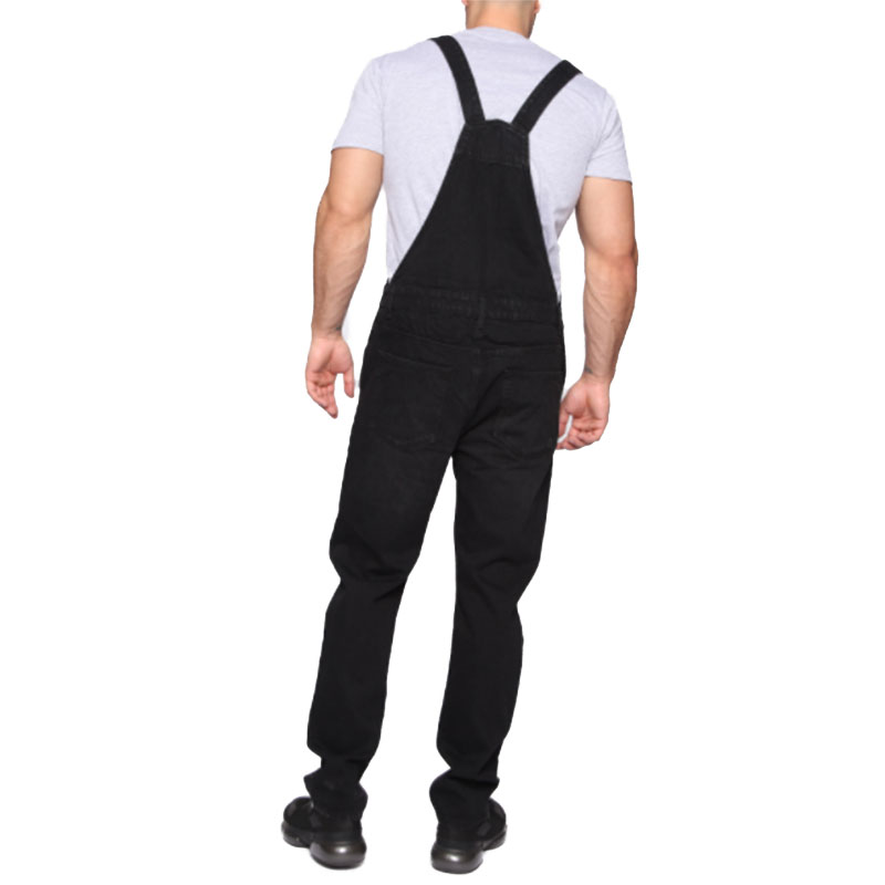 Factory selling Tall White Jeans - Hot Selling Comfortable Fashion Enzyme Wash High Quality Black Denim Adjustable Men’s Overalls Wholesale Custom – Yulin