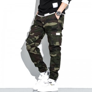 Hot selling item high quality trousers with an elasticated waist comfortable camouflage men’s casual trousers