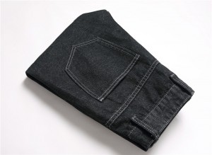 New classic black plus size men’s pant casual ripped straight-leg trousers jeans men