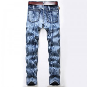 men’s straight-leg nostalgic white men’s pants customized plus size pant jeans
