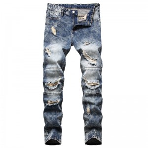men’s jeans high quality new style ripped jeans men straight-leg customized jeans men