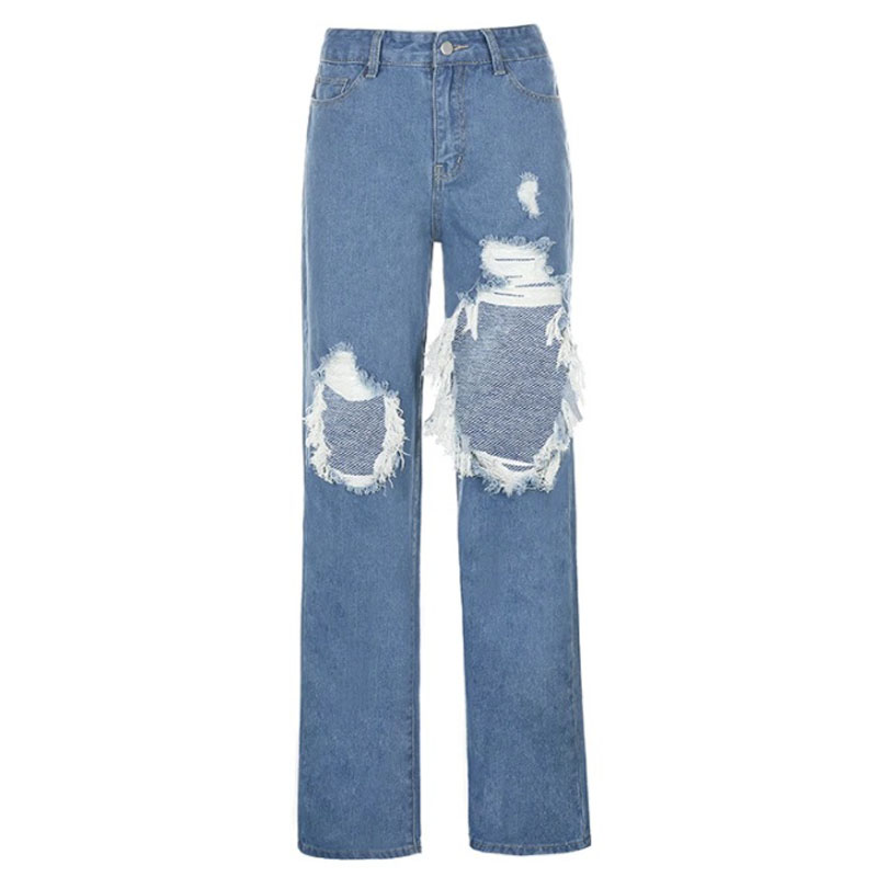 New Design Wide Leg Ripped Jean pants Featured Image