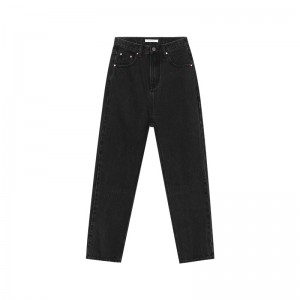 Cotton straight leg jeans women retro design washed high waist fashion all-match women’s Jeans