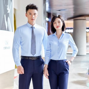 New long sleeve shirt business slim non – ironing white collar business shirt work clothes men and women the same
