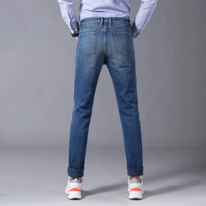 High Quality Business Wash Slim Ripped Plus Size Jeans Men