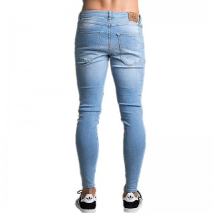 Factory Promotional China Women Pants MID Waist Lady Stretch Light Blue Trend Fashion Jeans