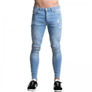Factory Promotional China Women Pants MID Waist Lady Stretch Light Blue Trend Fashion Jeans