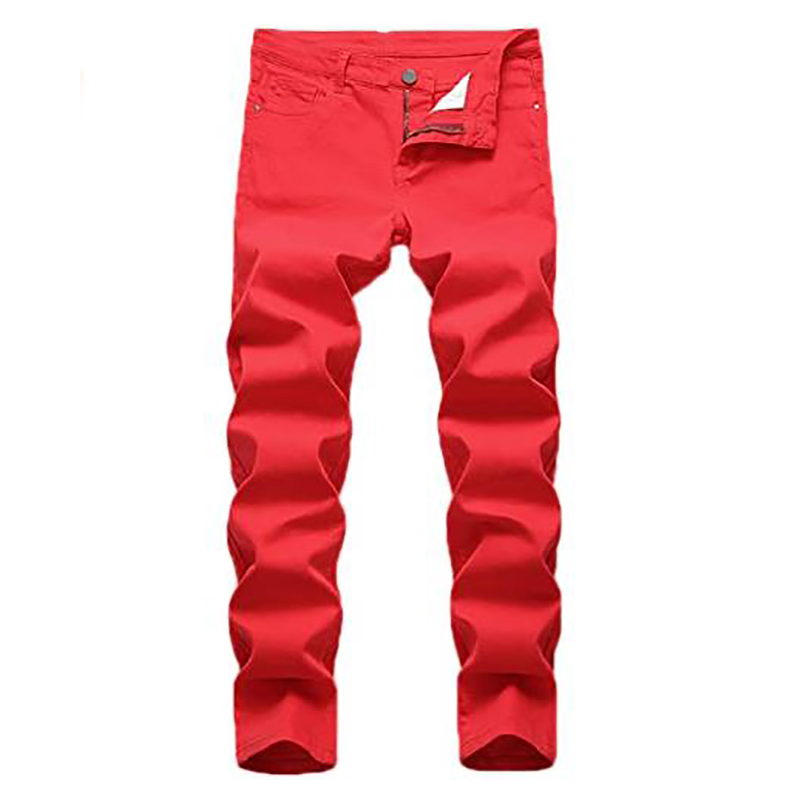 100% Original Factory Ripped Jeans For Men - Slim Fit Skinny Stretchy Five-Pockets  Red Denim Men’s Jeans – Yulin