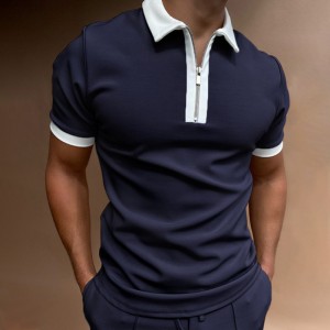Hot Sale Men Sweat Shirt Cotton Zipper Gym Workout Short Sleeve Wholesale POLO T Shirt