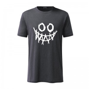 Summer cotton short sleeve funny face printed men’s T-shirt