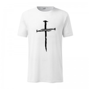 Summer cotton short sleeves cross-stitch printed Men’s T-shirt