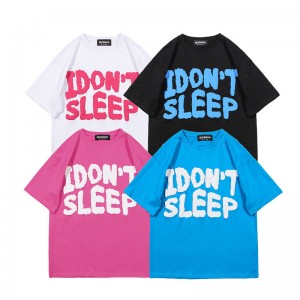 Chinese factory custom lovers short sleeves English alphabet printing design T-shirt