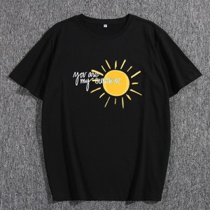 Fashion Casual Round Neck Short Sleeve SUNSHINE Printing Men’s T-shirt