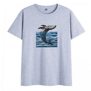 Fashion Casual Comfortable whale print Men’s T-shirt