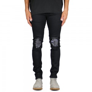 Fashion personalized denim knee rivet holes for men’s jeans