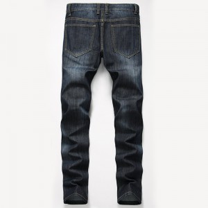 Fashion slim straight tube Decorative zipper Ripped Men’s Jeans