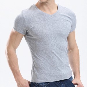 Fashion Quality Short sleeve V Neck Blank Slim Casual Men’s T shirt