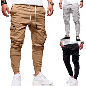 Men’s thickened cargo pants corduroy trousers elasticated retro cargo pants