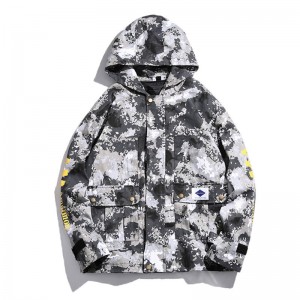 men’s plus size camouflage jacket fashion hooded overalls jacket men’s tops
