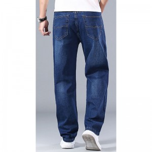 Simple Wear-resistant Zipper Fly Back Pocket Embroidered Plus Size Jeans Men