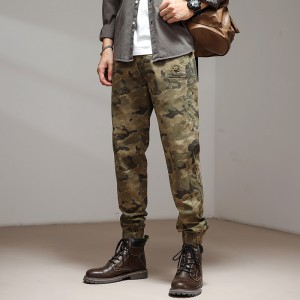 men’s casual pants camouflage overalls stitching stretch trousers casual camouflage pants for men