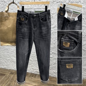 High – quality jeans men loose casual stretch jeans trousers fashion small foot network hot sales