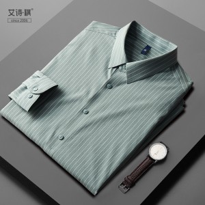 Striped shirt men long sleeve light luxury design sense men’s leisure business career trend autumn and winter new shirt