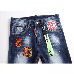 High definition Jeans Jeans Jeans Manufacturer DiZNEW Dongguan Custom Destroyed Denim Jeans Ripped Skinny Jeans Men