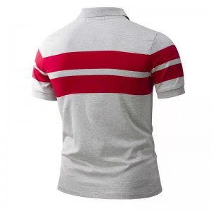 Summer comfortable short sleeve striped plus size men’s POLO T shirt