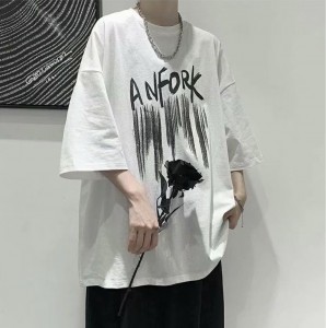 Boyfriend Style Casual Loose Letter Printing Men’s T-shirt