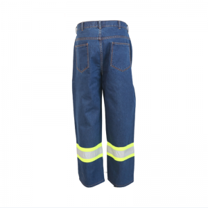 Wear-resistant Loose Work Jeans with Reflective Tape Work Trousers