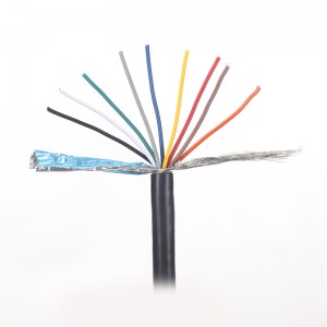 UL20549 8C*24AWG+FAB+P OD:5.50MM Cablu negru TPU cu manta