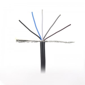 UL20549 5C*18AWG+FAB+P OD:5,8MM Svart TPU PUR-kabel med jacka