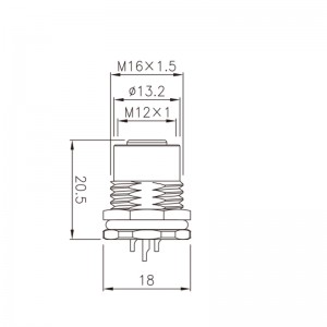 एम12 फीमेल पैनल माउंट फ्रंट फास्टेंड प्लास्टिक वॉटरप्रूफ इलेक्ट्रिकल कनेक्टर