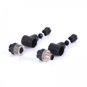 M12 Screw Threaded Right Angle Male Plug Assembly IP67 Waterproof Connector For Automation Equipment