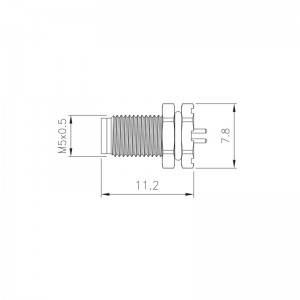 M5-Stecker für Frontplattenmontage, wasserdichter Leiterplattenstecker